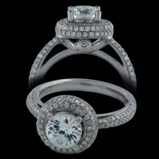 Scott Kay Platinum halo engagement ring