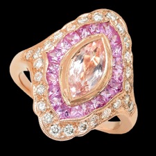 Beverley K Morganite, pink sapphire diamond ring