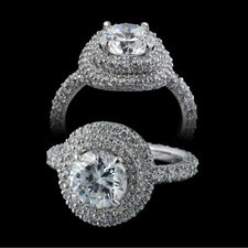Michael B. Halo diamond pave ring