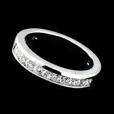 Sleek and lovely: This Alexander Primak platinum and diamond wedding band is set with 1.00ctw princess cut diamonds encircled by platinum rims. 