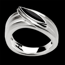 Bastian Inverun Sterling silver bezel set black onyx ring