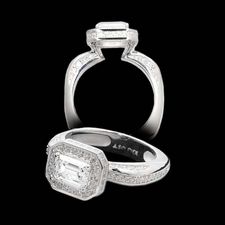 Alex Soldier Ladies platinum emerald cut diamond engagement ring