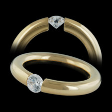 Sleek and fashionable, this Steven Kretchmer 18kt gold rounded engagement ring magically and beautifully suspends a center stone. Priced from: