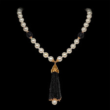 Robert Golden Black Onyx and gold pearl neckalce