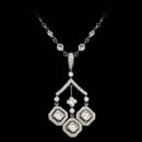 A beautiful platinum handmade necklace by Beaudry.  The piece is set with 1.60ctw of round, asscher, and lily shaped diamonds.  16 inches in length. Call for price and availability.