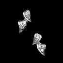 Double "dancing hearts" stud earrings with pave set diamonds by Chris Correia.