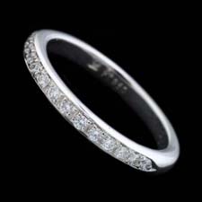 Pearlman's Bridal Platinum micro pave diamond 1/2 shank wedding band