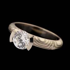 George Sawyer 4kt grey gold and sterling silver diamond ring