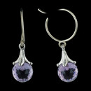 Beautiful pair of platinum and amethyst drop earrings.  The stone measure 7.2mm.  These earrings are also available in yellow gold. 