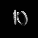 Intricate in detail. This pair of 18kt white gold diamond Beverley K hinged hoops, is set with .13ctw of diamond pave, finished in a milgrain edge.