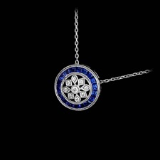 Beverley K 18kt white gold diamond & blue sapphire pendant