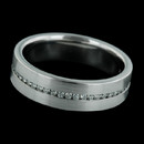 Durnell's 6mm platinum gents wedding band with channel set brilliants, .55tw.  Shown with satin finish.