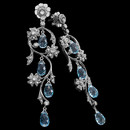 Garden of Eden earrings in 18k white gold, featuring 8 one carat topaz drops surrounded by .63 carats of diamonds.