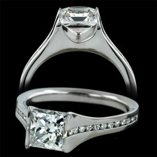 Sholdt  Sholdt platinum diamond engagement ring for asscher cut