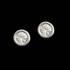 Pearlman's Bridal Platinum bezel set diamond earrings