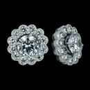 These are one of many beautiful earring jackets that Spark offers shown in diamonds set in 18k gold with 1.08 carats total weight in round diamonds. The jackets measure 12.9mm in diameter. Center stone not included.