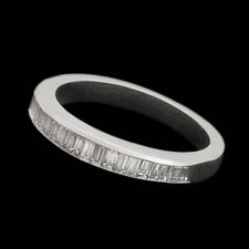 Classic platinum channel set baguette diamond wedding band by Sasha Primak, measuring 3mm in width.  The ring contains .50ct of diamonds.