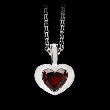 Bastian Inverun Sterling Silver heart shaped garnet pendant