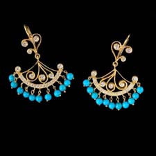 Cathy Carmendy Cathy Carmendy 20kt y.g. Turquoise & diamond earrings