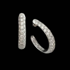 Beautiful set of platinum diamond ''J'' hoops from Gumuchian.  The set contains 1.22ct of F-G VS quality diamonds.