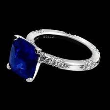 Michael B. vivid blue sapphire engagement ring