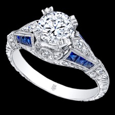 Beverley K Platinum diamond & sapphire engagement ring Beverly K