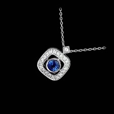 Beverley K 18kt white gold diamond & blue sapphire pendant
