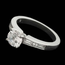 Sasha Primak's classic platinum round and baguette diamond channel set wedding band.  The ring is 2.8mm and contains .33ct of diamonds. Center diamond not included.