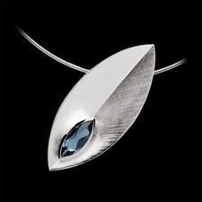 Bastian Inverun Sterling silver feather London Blue Topaz pendant