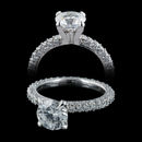 This ladies platinum three-sided pave Princess Michael B engagement ring shines with 1.50ctw of full-cut micro pave VVS E ideal cut diamonds and features a 2.5mm shank. This is one of the most beautiful rings ever created.  Needs a 3/4ct diamond or larger. The center stone is not included.
