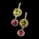 SeidenGang 18kt. green gold drop earrings set with lemon citrine and pink tourmaline.