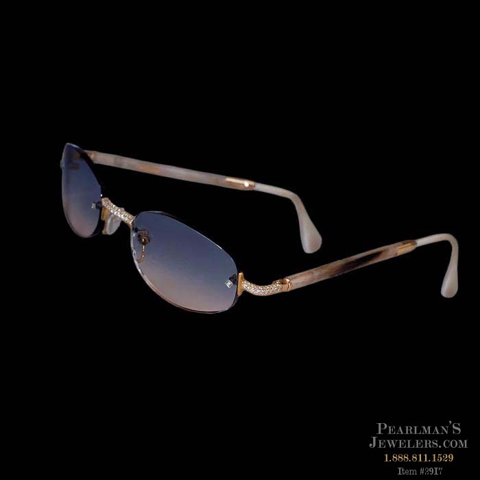 Closeout Jewelry Gold Eye Glasses With Diamonds