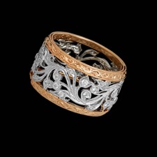Beverley K 18kt rose & white gold diamond filigree band