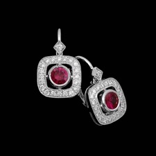 Beverley K 18kt whtie gold ruby & diamond earrings.