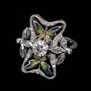 This magical 18k white gold and enamel Nouveau Collection ''Fantasia en el Hielo'' ring features 1.09ctw in diamonds.