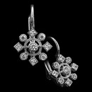 Nature-inspired 18k white gold snowflake Blackburn earrings, handcrafted and set with .36 carats of diamonds.