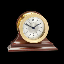 Chelsea Clocks Polaris 12/24 Clock, Brass on Traditional Base