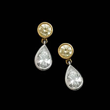 Pearlman's Bridal Platinum & 18kt gold white & fancy yellow diamond earri