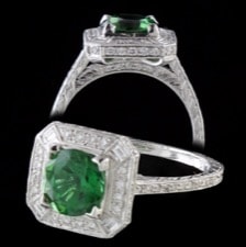 Closeout Jewelry Beverley K green tourmaline engagement ring