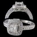 A beautiful 18k white gold Beverley K diamond engagement ring.
The center diamond is a 0.75 carat princess cut SI1 clarity, H color.
The ring is a size 5.25. The width of the shank is 2.32mm