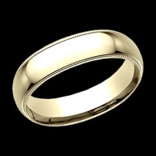 Benchmark for Men Mens gold milgrain wedding ring