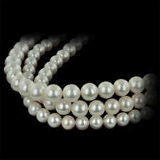 These beautiful strands of cultured pearls vary in size from 9.5mm to 11.5mm.  They are available in lengths of 18 inches, 24 inches and 30 inches all with 18kt pearl clasps. We can also make up lengths to accommodate your special needs.