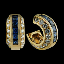 Round diamonds and blue sapphire 