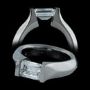 Shining splendor: Steven Kretchmer high-polish platinum Gothic engagement ring with a rectangular emerald cut center diamond or radiant cut diamond center. Price does not include center diamond. Also available in 18 karat gold as well as different millimeter width sizes to accommodate larger diamonds.  Call for quote.