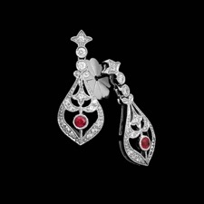 Beverley K 18kt white gold diamond & ruby dangle earrings