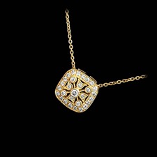 Beverley K 18kt yellow gold filigree diamond pendant