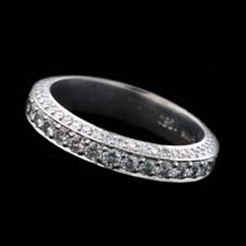 This platinum Beaudry wedding band is one of the most beautiful made today and can be created with various diamond sizes. Please call for comparison pricing information.