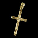 A beautiful and classic hand engraved 18kt gold cross pendant by Charles Green. This piece measures 25mm x 17mm.  Very fine!