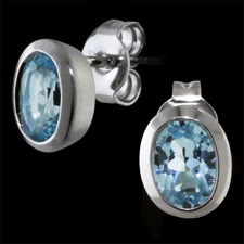 Bastian Inverun polished sterling silver topaz Kashmir earrings