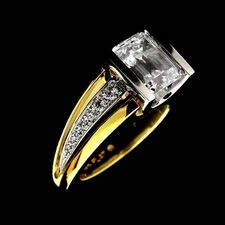 Eddie Sakamoto 18k white & yellow gold engagement ring Eddie Sakamoto